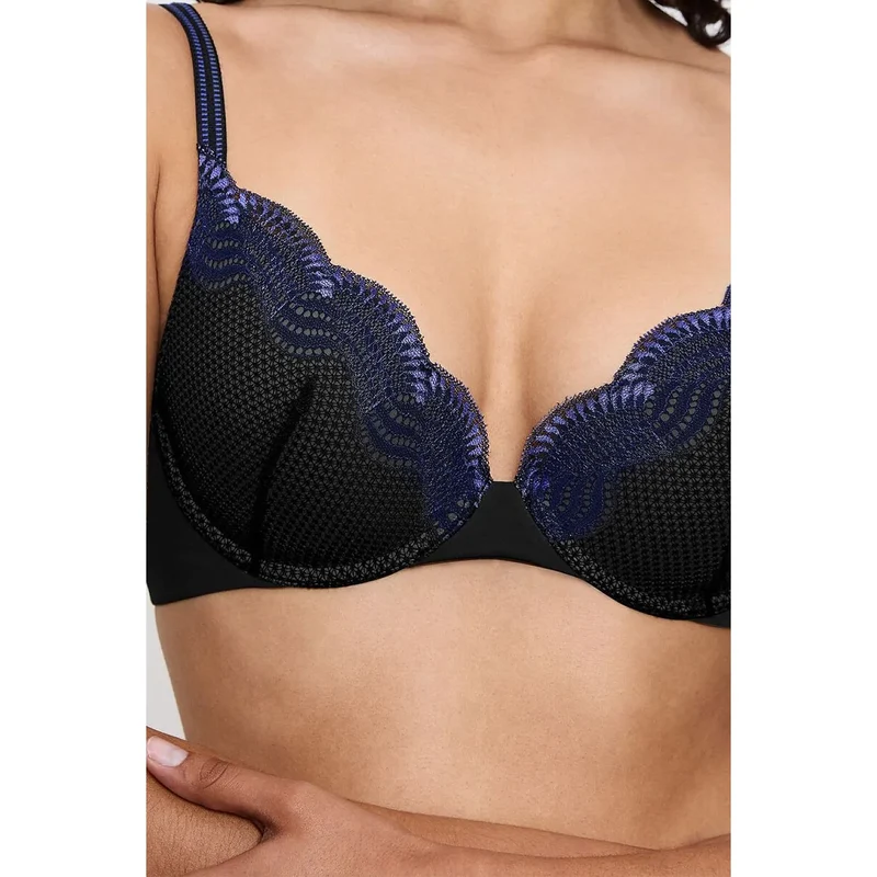 Soutien-gorge push-up bleu marine dentelle Triumph Comfort Glam WHU maintien optimal