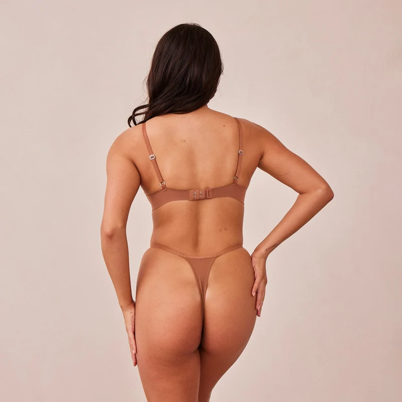 Light Plunge Soutien-Gorge T-Shirt Sans Armatures - Moka