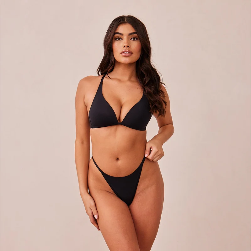 Light Plunge Soutien-Gorge T-Shirt Sans Armatures - Noir