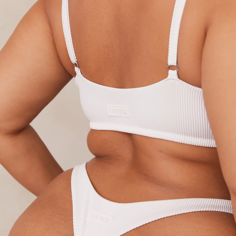 Ribbed Triangle Soutien-Gorge - Blanc