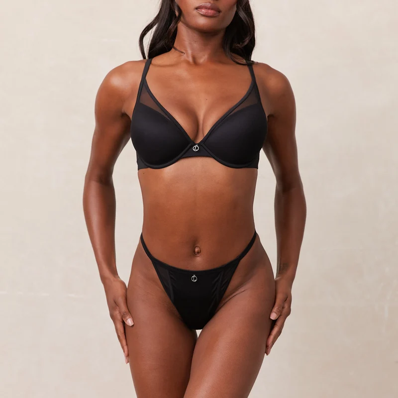 Classic Plunge T-shirt Soutien-Gorge - Noir