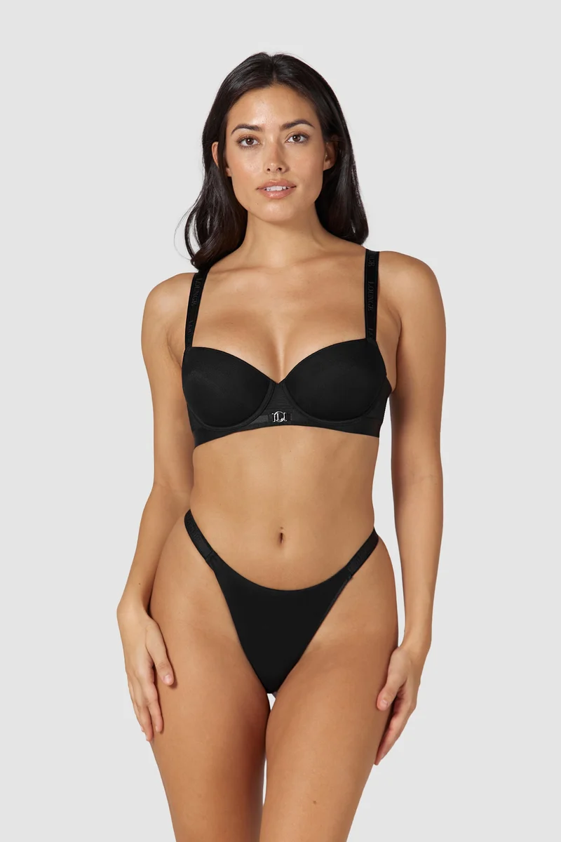 Smooth Mesh T-shirt Soutien-Gorge - Noir
