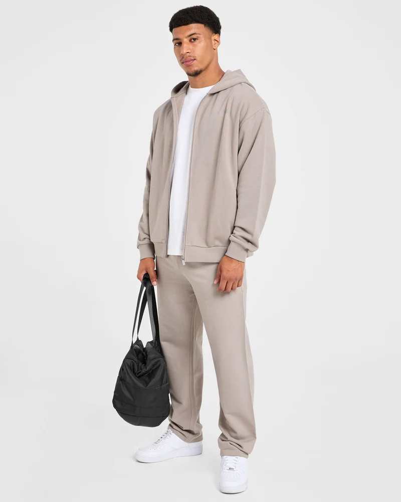 Craft Oversized Zip Up Hoodie - Fog