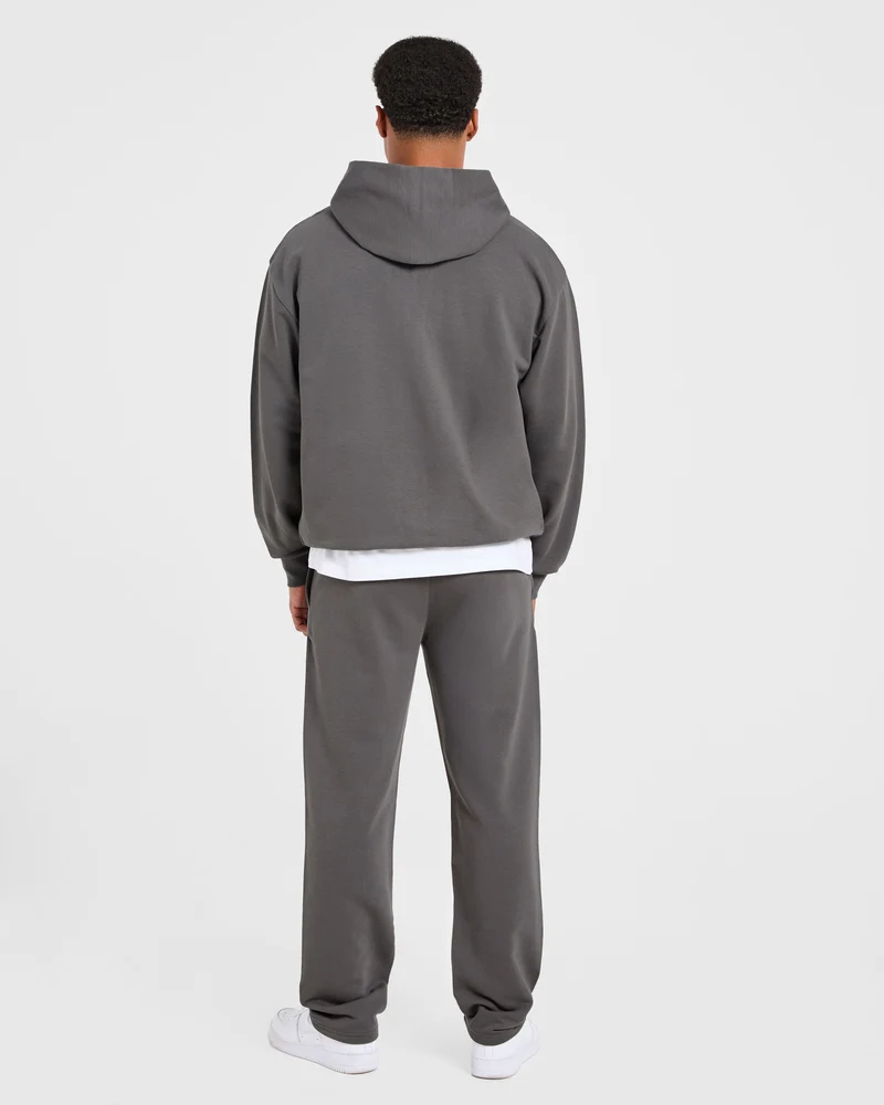 Craft Oversized Zip Up Hoodie - Charcoal