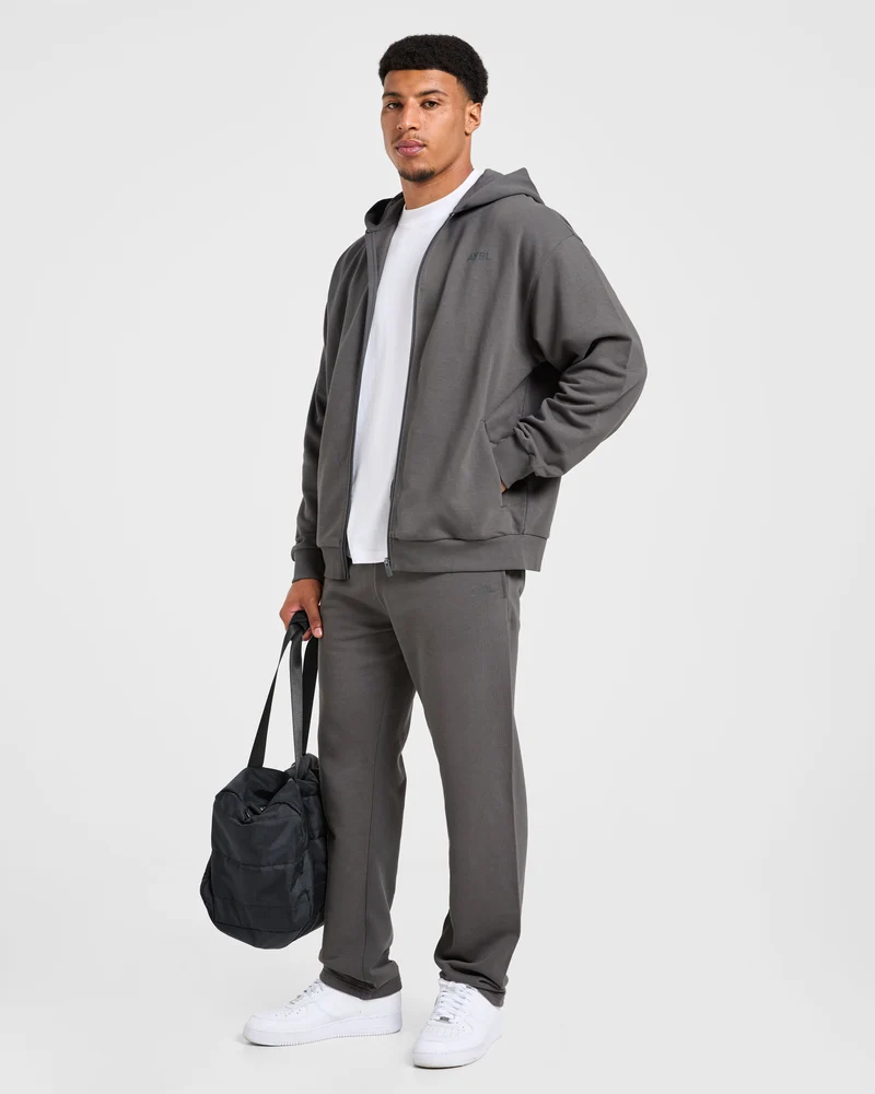 Craft Oversized Zip Up Hoodie - Charcoal