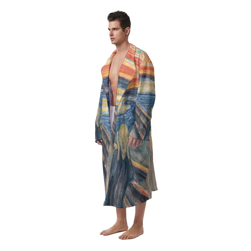 The Scream by Edvard Munch Painting Heavy Fleece Robe