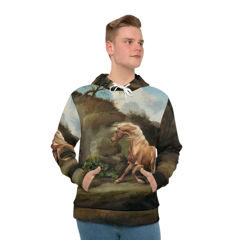 Horse Frightened by a Lion George Stubbs Art Hoodie