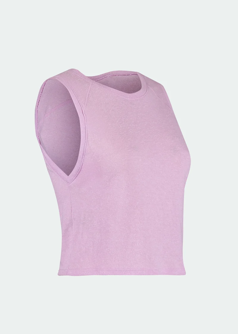 T-Shirt Mulher Sem Manga Cropped