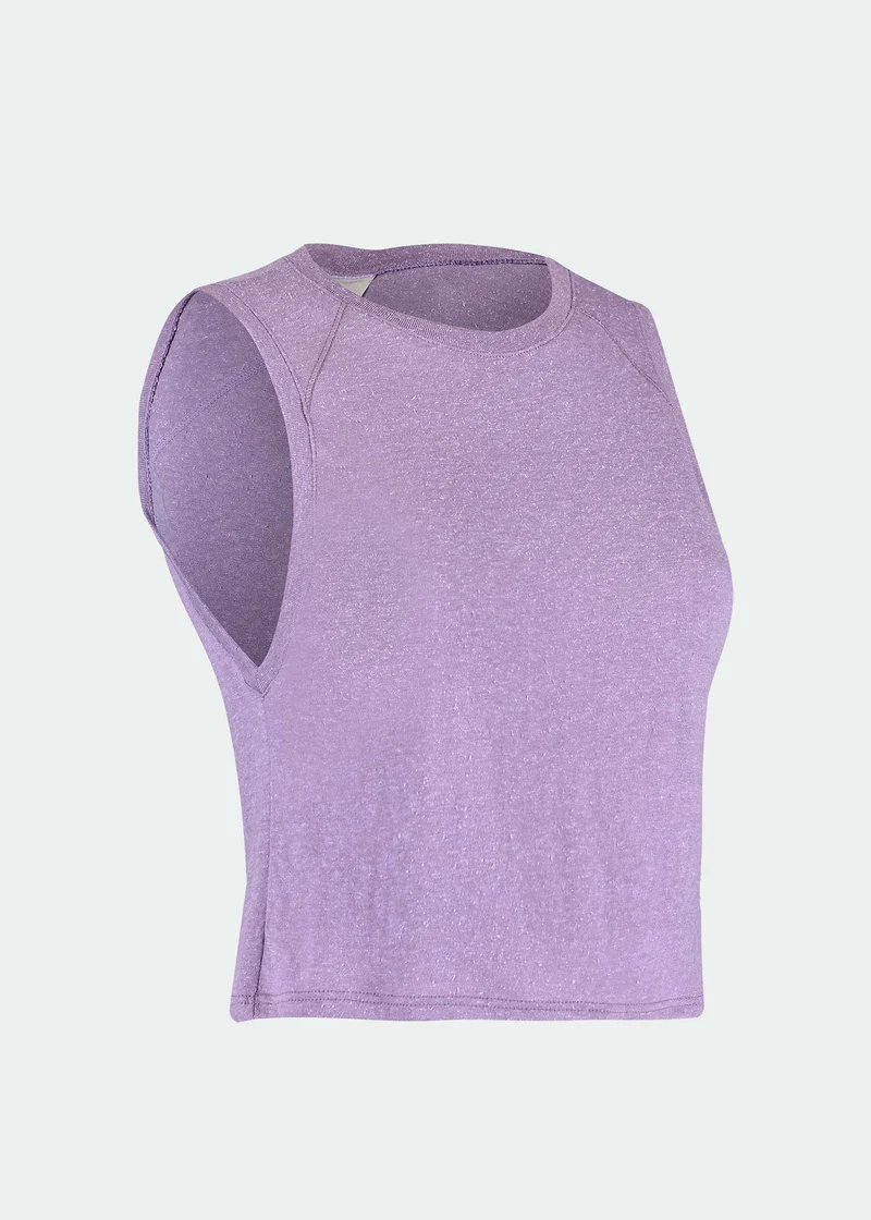 T-Shirt Mulher Sem Manga Cropped