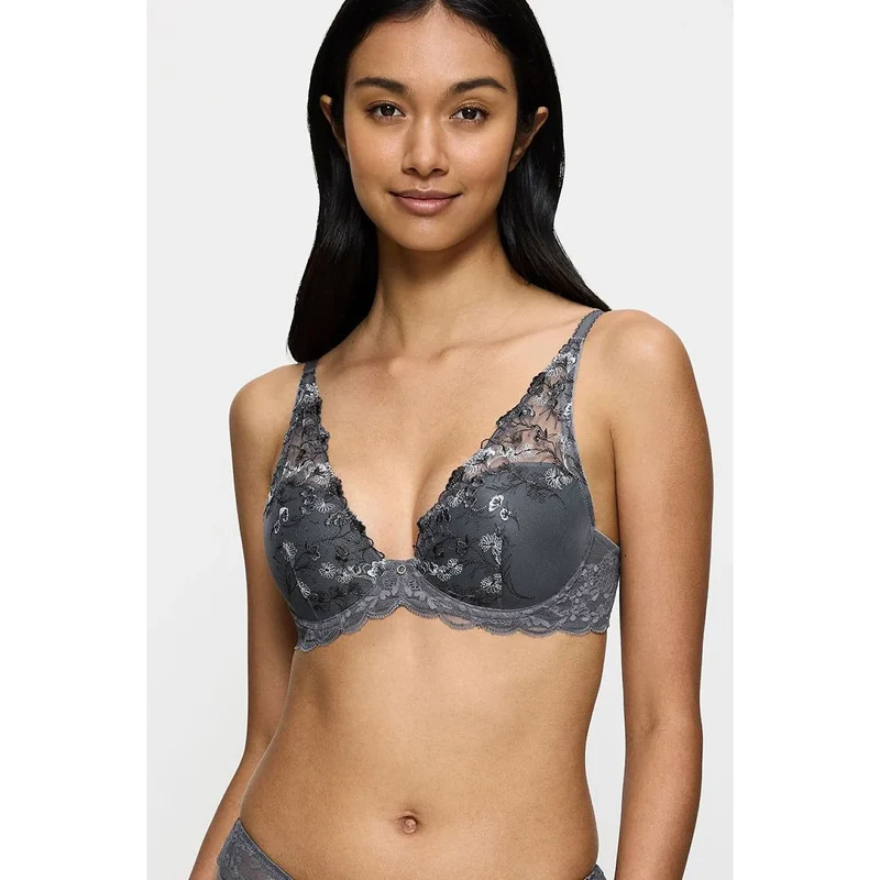 Soutien-gorge à armatures broderie élégante dentelle féminine maintien stable