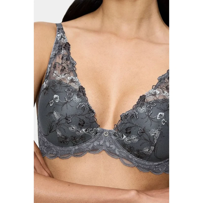 Soutien-gorge à armatures broderie élégante dentelle féminine maintien stable