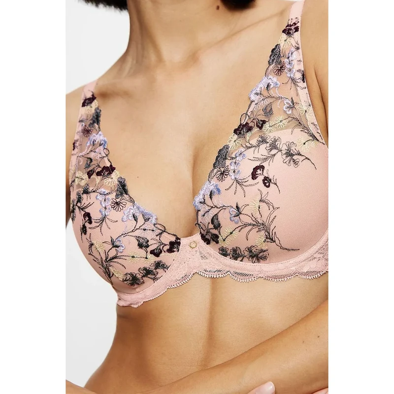 Soutien-gorge rembourré dentelle broderie élastique féminin confortable Triumph