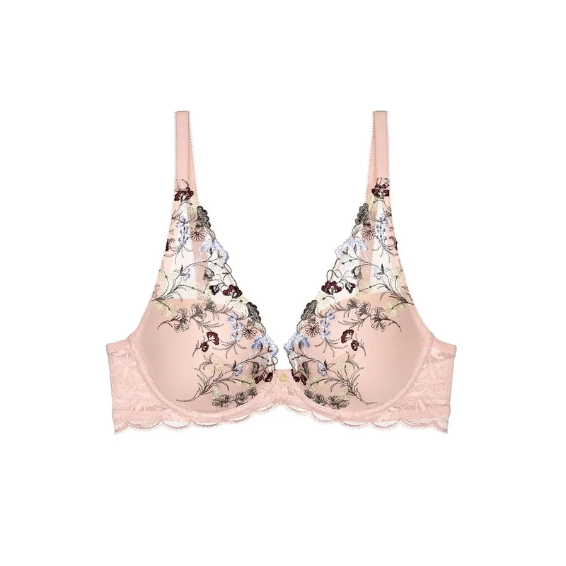 Soutien-gorge rembourré dentelle broderie élastique féminin confortable Triumph