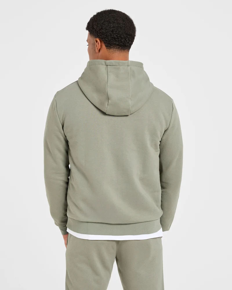Essential Lightweight Zip Up Hoodie - Washed Sage