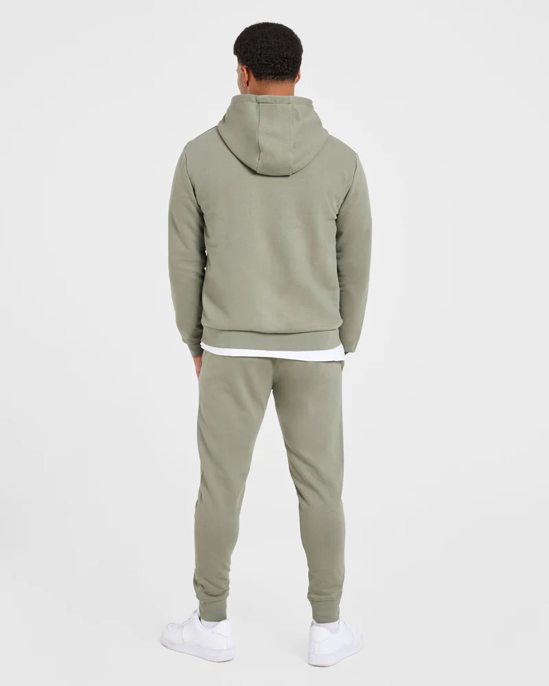 Essential Lightweight Zip Up Hoodie - Washed Sage