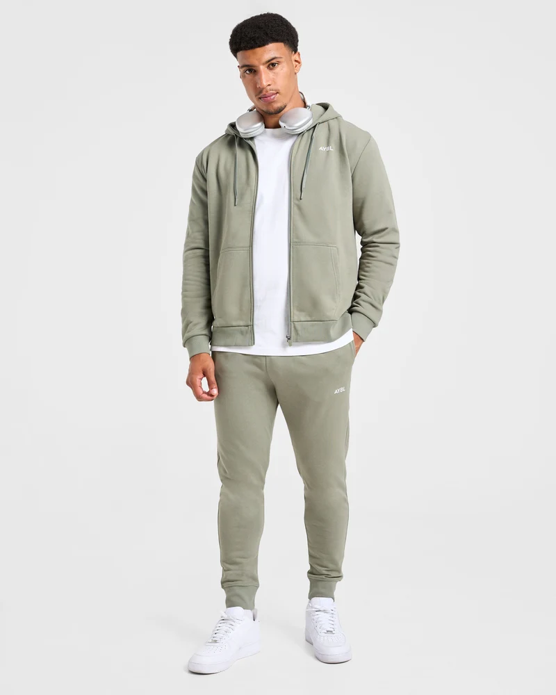Essential Lightweight Zip Up Hoodie - Washed Sage