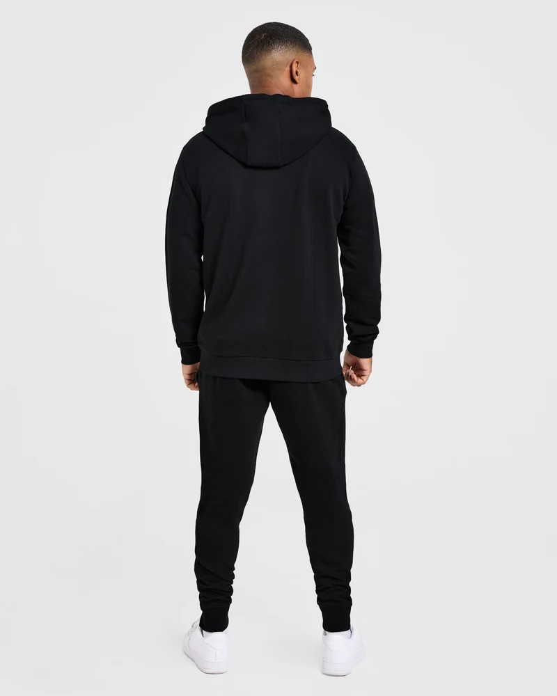 Essential Lightweight Zip Up Hoodie - Noir
