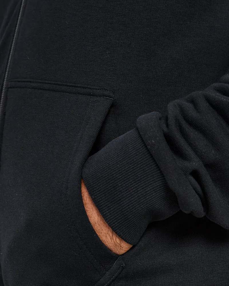 Essential Lightweight Zip Up Hoodie - Noir