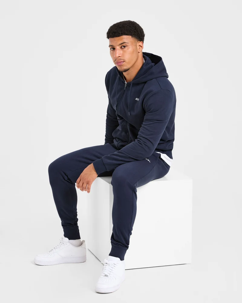 Essential Lightweight Zip Up Hoodie - Navy