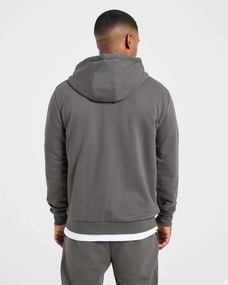 Essential Lightweight Zip Up Hoodie - Charcoal