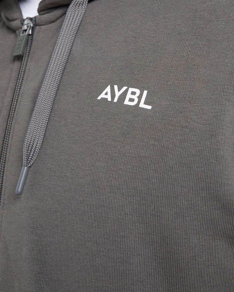 Essential Lightweight Zip Up Hoodie - Charcoal