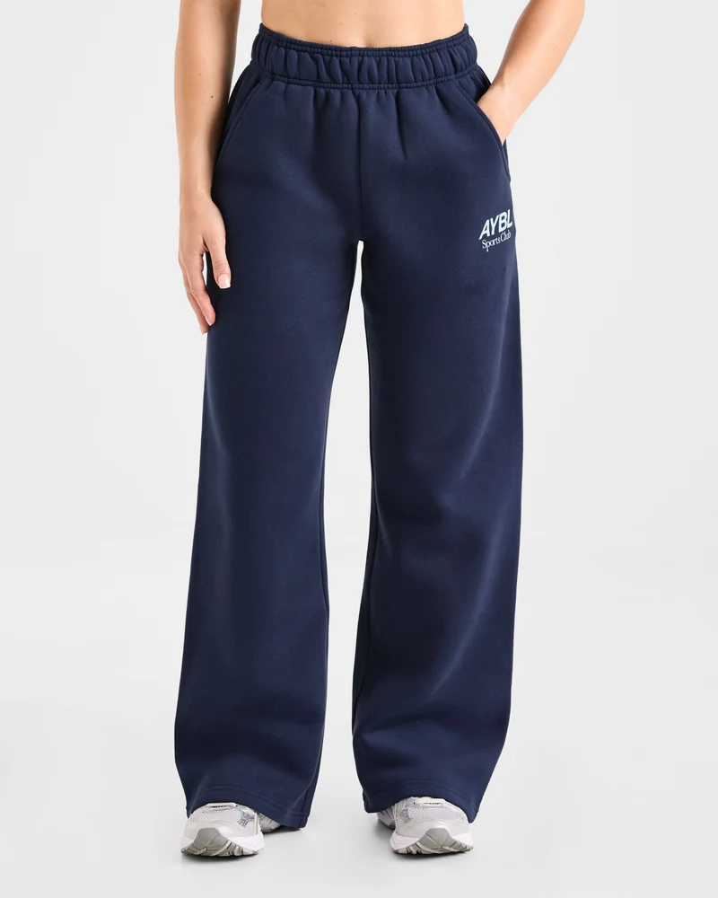 AYBL Sports Club Oversized Straight Leg Joggers - Navy/Bleu