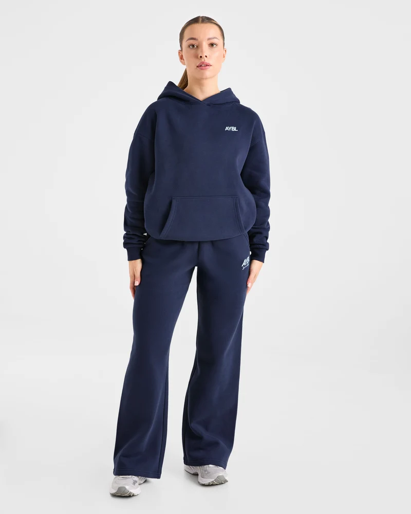 AYBL Sports Club Oversized Straight Leg Joggers - Navy/Bleu