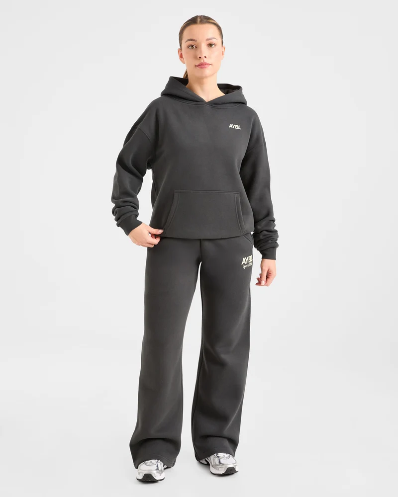AYBL Sports Club Oversized Straight Leg Joggers - Charcoal/Jaune