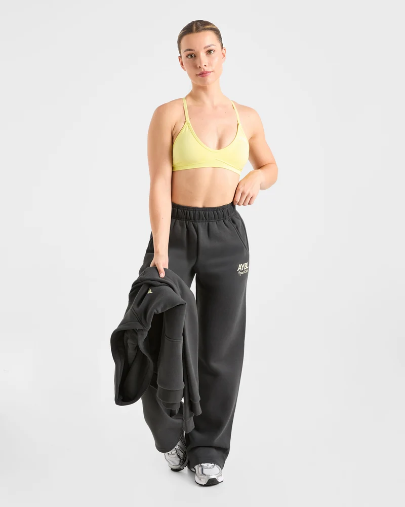 AYBL Sports Club Oversized Straight Leg Joggers - Charcoal/Jaune