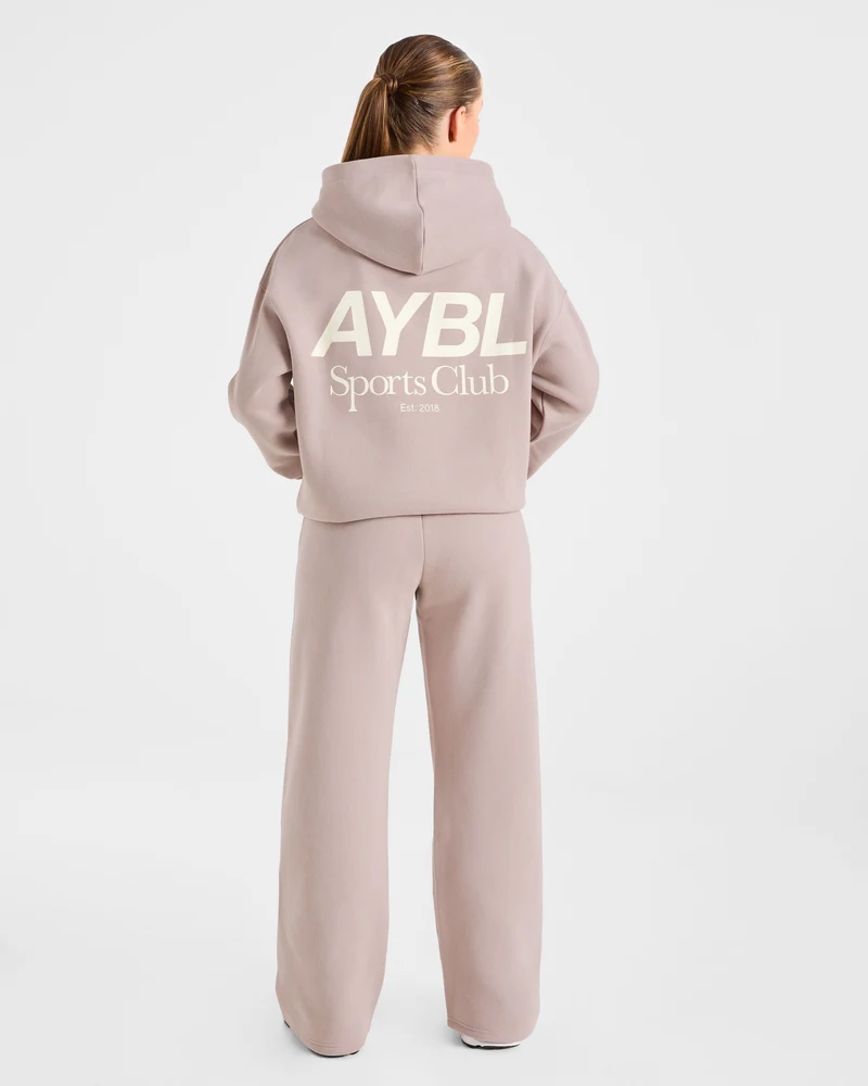 AYBL Sports Club Oversized Straight Leg Joggers - Mink Rose
