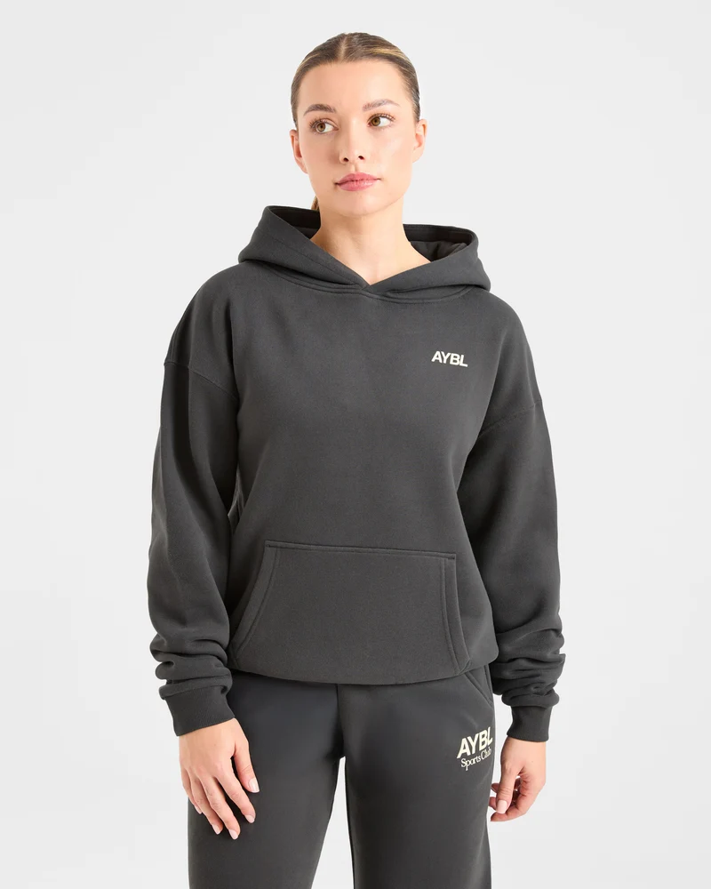 AYBL Sports Club Oversized Hoodie - Charcoal/Jaune