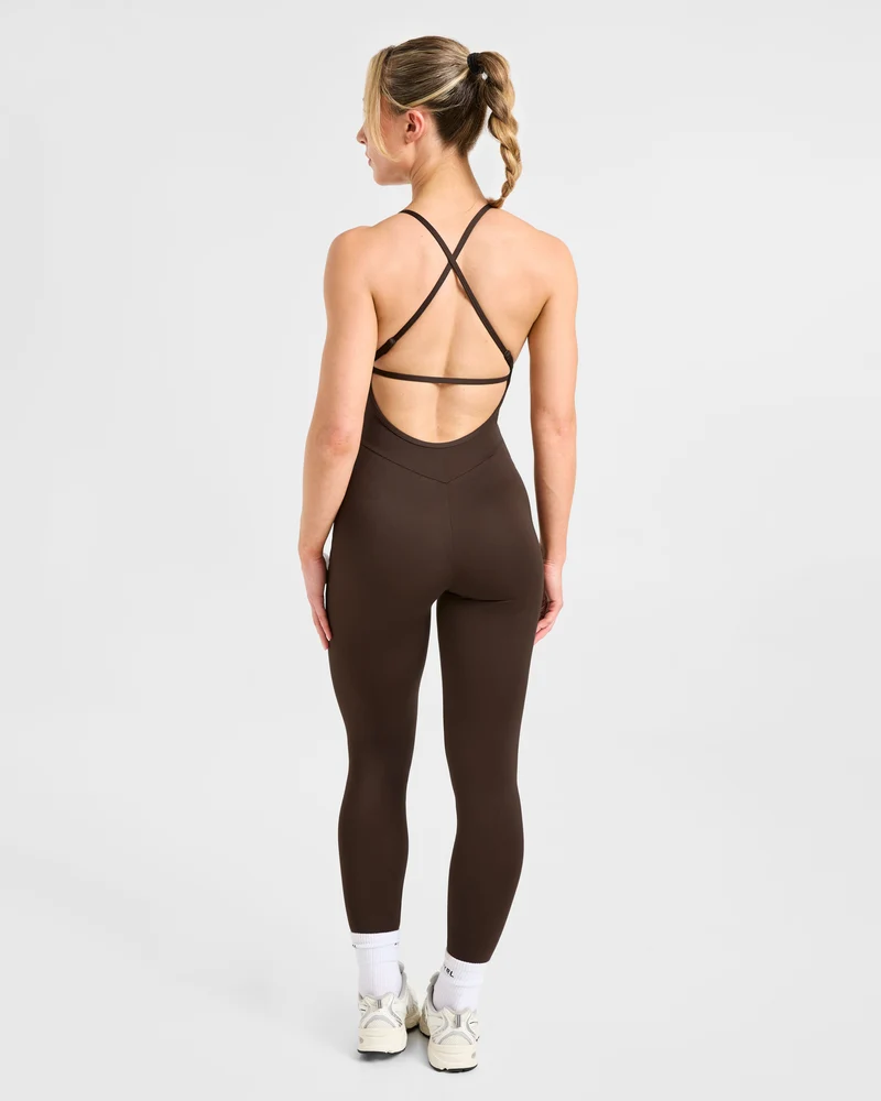 Sculpt Backless Legging All In One - Deep Cocoa Marron