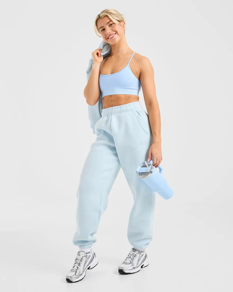 Classic Plush Oversized Joggers - Pastel Bleu
