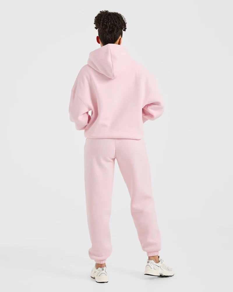 Classic Plush Oversized Joggers - Pastel Rose