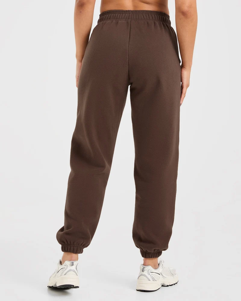 Classic Plush Oversized Joggers - Marron