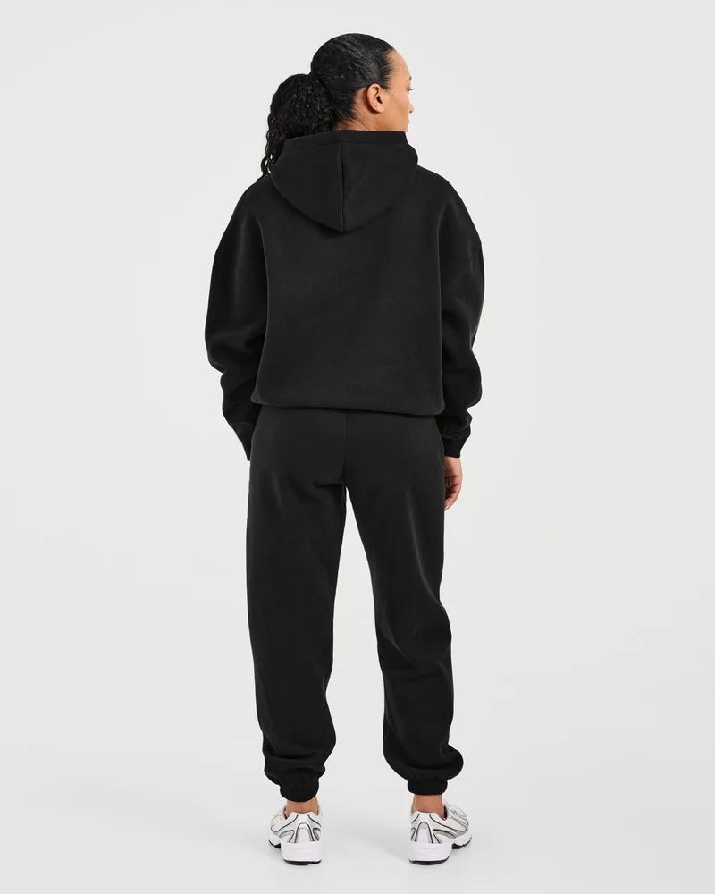 Classic Plush Oversized Hoodie - Noir