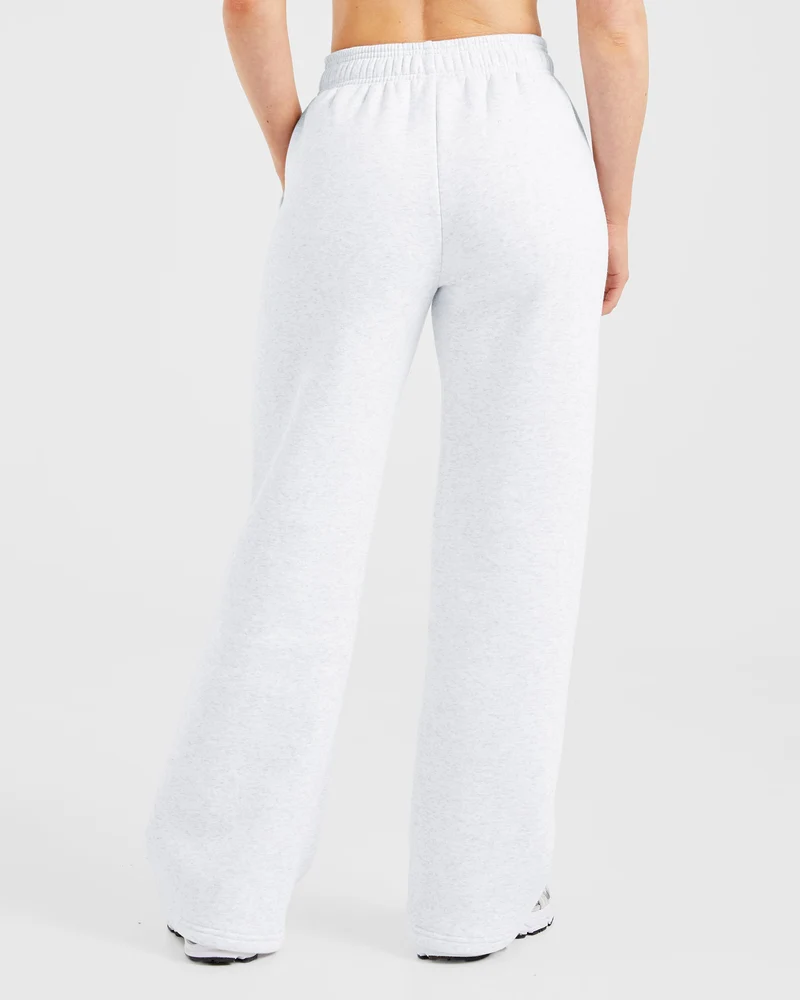 AYBL Sports Club Oversized Straight Leg Joggers - Gris Marl/Burgundy