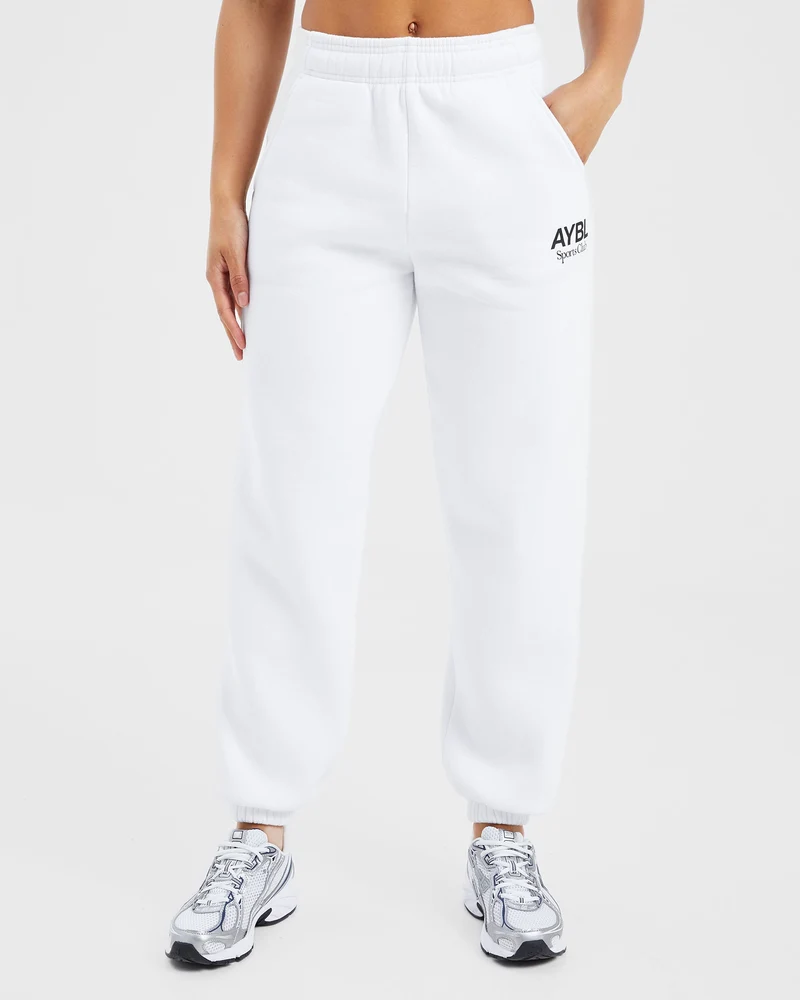 AYBL Sports Club Oversized Joggers - Blanc