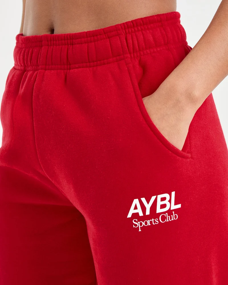 AYBL Sports Club Oversized Joggers - True Rouge