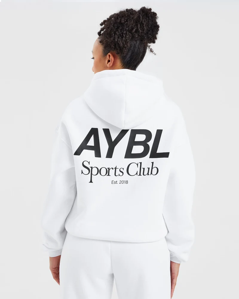 AYBL Sports Club Oversized Hoodie - Blanc