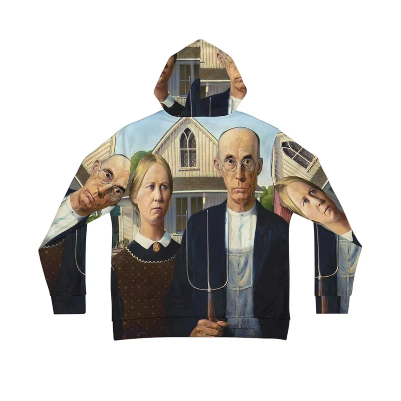 American Gothic by Grant Wood Art Hoodie