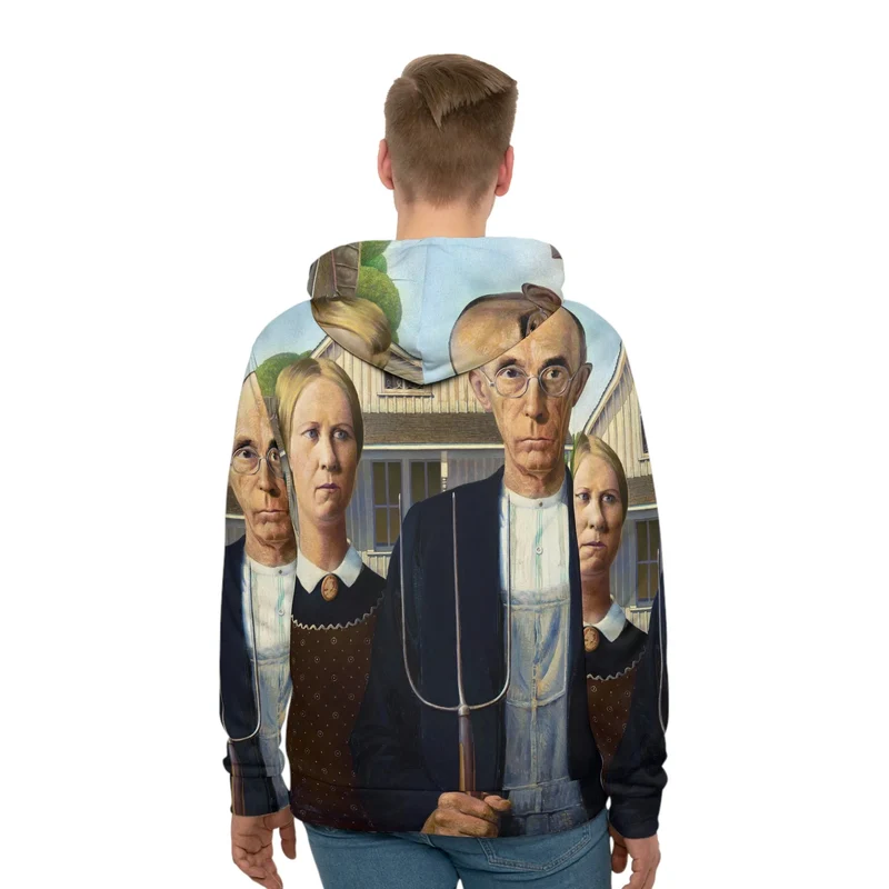 American Gothic by Grant Wood Art Hoodie