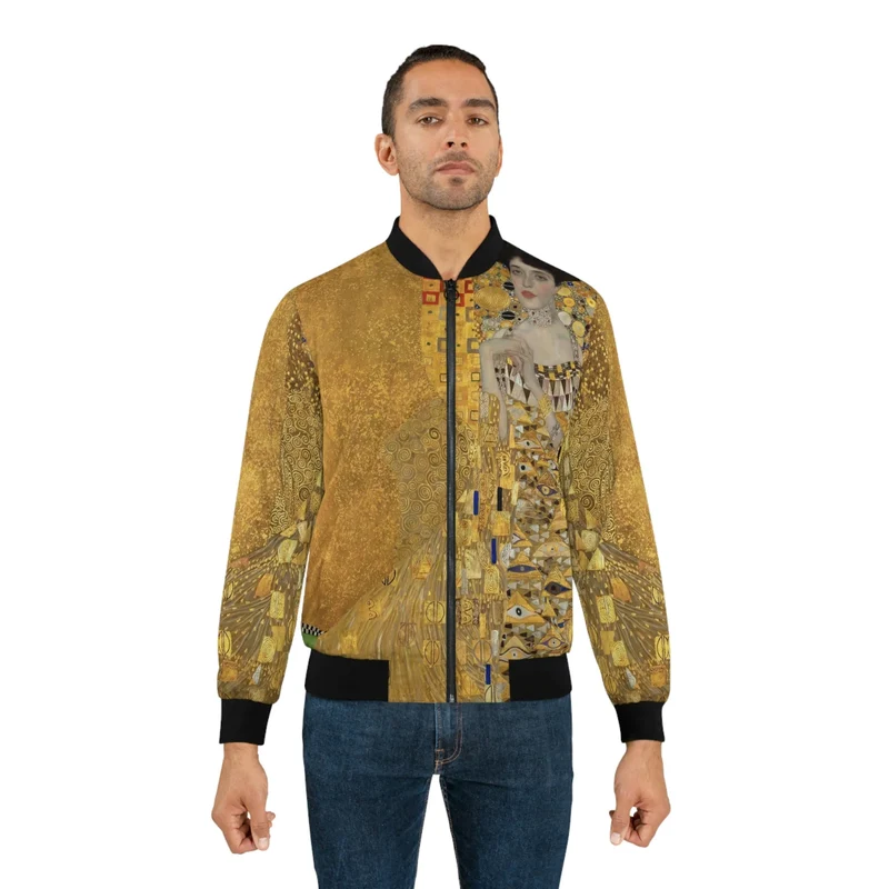 Portrait of Adele Bloch-Bauer I by Gustav Klimt Bomber Jacket