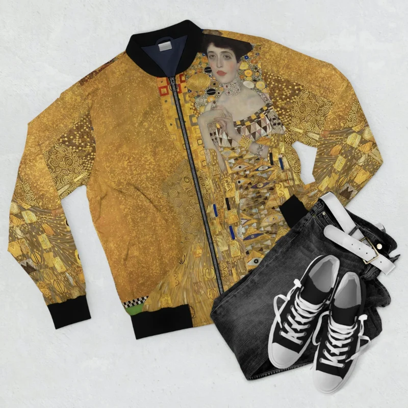 Portrait of Adele Bloch-Bauer I by Gustav Klimt Bomber Jacket