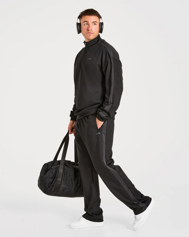 Classic Track Straight Leg Joggers - Noir/Charcoal