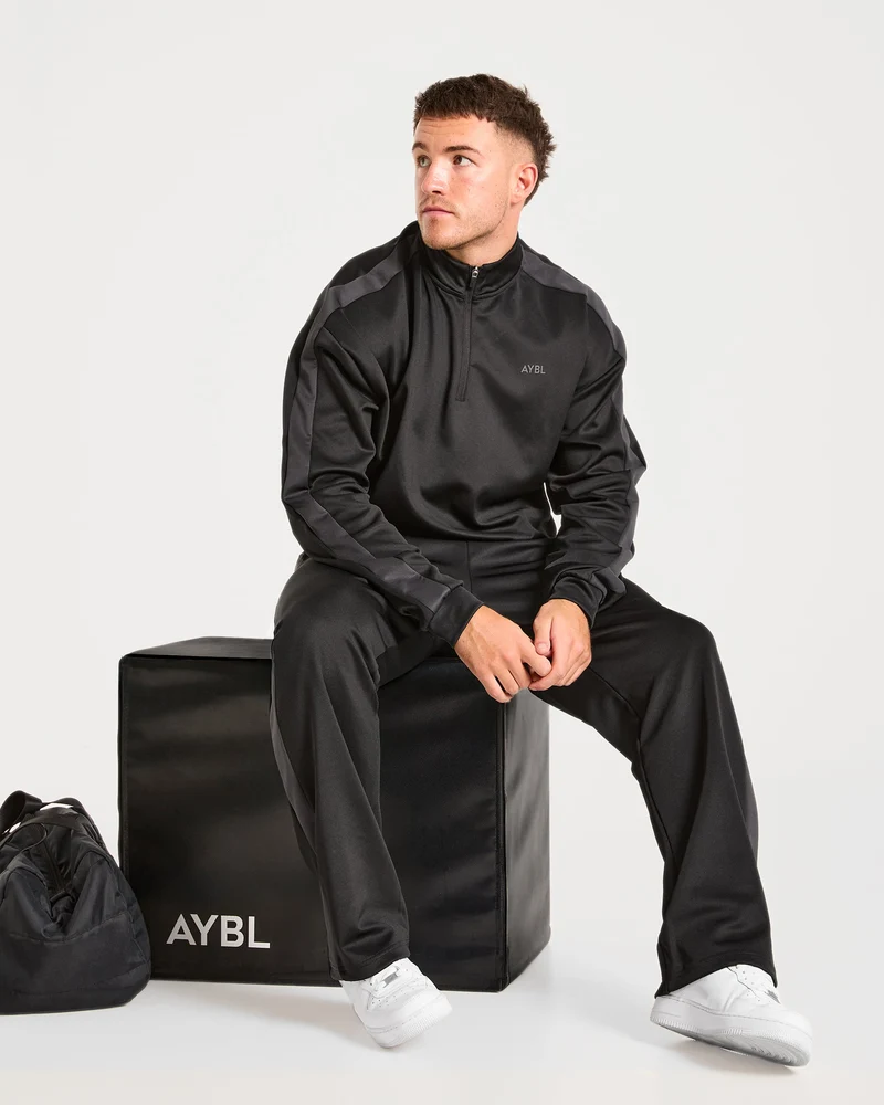Classic Track 1/4 Zip Pullover - Noir/Charcoal
