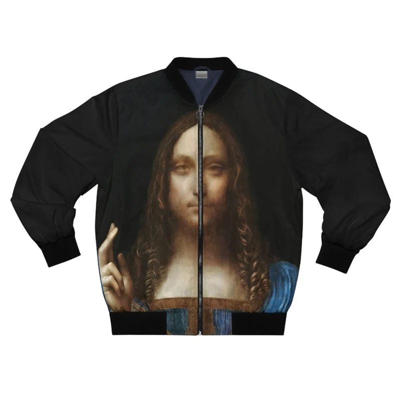 Salvator Mundi by Leonardo da Vinci Art Bomber Jacket