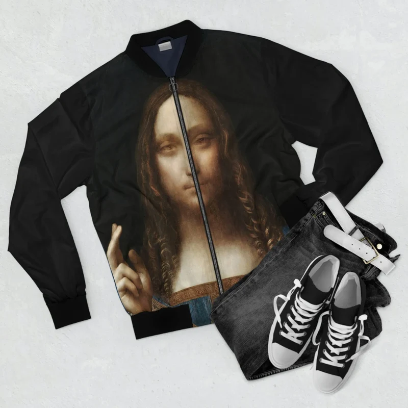 Salvator Mundi by Leonardo da Vinci Art Bomber Jacket