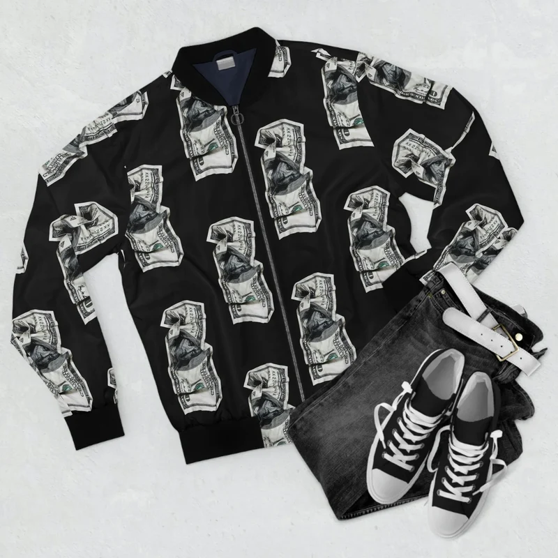 Cash Money Fly Hustle Art Bomber Jacket