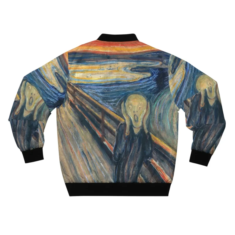 The Scream by Edvard Munch Painting Bomber Jacket